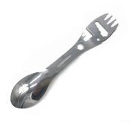 Jonikuper Fourchette multi-outils d'extérieur noire de 18 cm avec décapsuleur et ouvre-boîte pour camping, randonnée et kit de survie