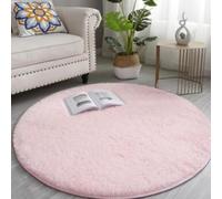 Jonikuper Grand tapis antidérapant à poils longs pour salon ou chambre à coucher - 40 cm, 60 cm, 80 cm, fibre synthétique douce et douce pour la peau avec dos antidérapant à pois - 40 cm, rose