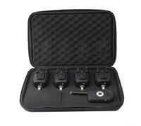 Jonikuper Kit d'alarme numérique sans fil pour pêche à la carpe avec 2/3/4 émetteurs et 1 récepteur, flash LED et son, design étanche à la pluie avec réglable (1 + 4 alarmes)