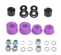 Jonikuper Kit de reconstruction de camion de skateboard avec tasses pivotantes, bagues, vitesse pour rondelles et écrous pour longboard de 12,7 cm, dureté 90a, plusieurs couleurs (violet)