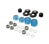 Jonikuper Kit de reconstruction de camion de skateboard avec tasses pivotantes, bagues, vitesse pour rondelles et écrous pour longboard de 12,7 cm, dureté 90a, plusieurs couleurs (bleu transparent)
