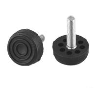 Jonikuper Lot de 10 niveleurs de pieds de meubles à hauteur réglable à visser pour tables, chaises, tabourets, armoire, support de base en plastique noir M6 M8 M10 (M8 x 30 x 30 mm)