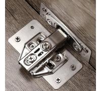 Jonikuper Lot de 10 paires de plaques de réparation de charnières d'armoire en acier inoxydable pour portes de placard de cuisine