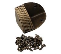 Jonikuper Lot de 12 protections d'angle en métal pour boîtes en bois, en alliage de zinc, 25 mm x 25 mm, coins de boîtier vert bronze avec vis