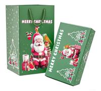Jonikuper Lot de 16 boîtes cadeaux de Noël pliantes, avec enveloppe rebondissante, peut contenir de l'argent, des cartes cadeaux, papier durable festif (16 verts)