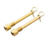 Jonikuper Lot de 2 boulons de plaquette de frein en alliage avec circlip pour étrier à disque hydraulique, fixation filetée de 12 mm, goupille de verrouillage légère pour composants de cyclisme (doré)