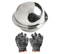 Jonikuper Lot de 2 grilles d'aération extérieures rondes en acier inoxydable 304 avec moustiquaire et gants pour sèche-linge, extracteur de salle de bain, climatisation - 100 mm (100 mm)