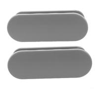 Jonikuper Lot de 2 poignées d'armoire modernes - 4 x 9 cm - Pour portes de tiroirs et armoires en verre - Matériau ABS lisse avec rainure 3D - Gris