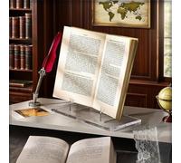 Jonikuper Lot de 2 supports de livre en acrylique pour photos, assiettes d'art et décoratives - Transparent - 25,4 x 12,7 x 22,9 cm - Design robuste avec coussinets antidérapants