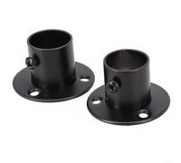 Jonikuper Lot de 2 supports de support pour tringle de penderie - Bride en acier inoxydable - 19-32 mm de diamètre - Noir (22 mm)