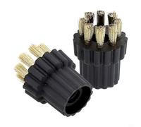 Jonikuper Lot de 2 têtes de brosse en laiton pour nettoyeur vapeur, compatibles avec balai vapeur, plastique + brosse de nettoyage en laiton pour fours, grills, lumières, 4 x 3 cm