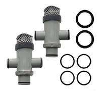 Jonikuper Lot de 2 valves à piston double pour tuyau de piscine, joint en caoutchouc élastique, construction en PVC, pour système de gestion de l'eau des piscines Intex