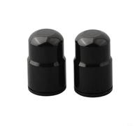 Jonikuper Lot de 2 valves de pneu en alliage d'aluminium pour chambre à air de vélo, protection contre la poussière et la pluie, options de couleur noir, rouge, bleu, jaune (AV noir)