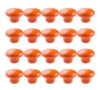 Jonikuper Lot de 20 poignées d'armoire en céramique émaillée pour portes de cuisine et d'armoire - Blanc, orange, rose, jaune, bleu - 32 mm x 32 mm x 24 mm