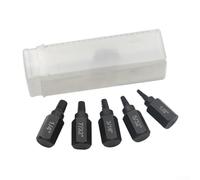 Jonikuper Lot de 5 extracteurs de vis multicannelés pour boulons à six pans creux dénudés, outil de retrait d'écrous en acier haute dureté, résistant, 1/4 à 7/8(A)