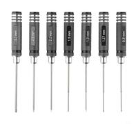 Jonikuper Lot de 7 tournevis hexagonaux de 0,9 à 3,0 mm pour acier HSS pour modèles télécommandés, ingénierie, poignée antidérapante en aluminium, longueur 173 mm (SKU)