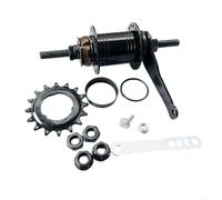 Jonikuper Moyeu arrière de frein à 36 trous, roue libre 18T, ouverture arrière de 110 mm, moyeu à engrenage fixe en acier inoxydable pour vélos à vitesse unique (noir 32 trous)