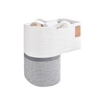 Jonikuper Panier d'escalier élégant en lin tissé avec poignées pratiques pour les marches à moquette pour organiser proprement jouets, livres, appareils et articles ménagers (C)