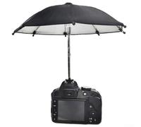 Jonikuper Parapluie pour appareil photo SLR avec interface griffe, tailles 26 cm et 50 cm, protection solaire imperméable contre la poussière, construction en polyester noir et plastique (25 cm)