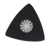 Jonikuper Patin de ponçage triangulaire pour outils multifonctions oscillants, disque de polissage en acier inoxydable de 80 mm avec design perforé et dos en métal, idéal pour le ponçage de détail