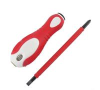 Jonikuper PH1/SL4 PH1/SL5 PH2/SL6 Tournevis à double tête avec stylo testeur électrique, poteau en acier allié au chrome vanadium, poignée isolée ABS, poignée antidérapante TPR (PH1 et SL4)