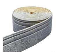 Jonikuper Plinthe murale décorative en mousse de coton pour rénovation de la maison, imperméable, pour bande de bord avec dos automatique, 10 m x 10 cm x 5 mm (gris argenté)