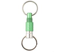 Jonikuper Porte-clés portable avec clé en métal détachable pour anneau, rotation à 360 ° double pour boucle, verrouillage rapide pour ceinture, sac à dos et équipement de sport (vert)