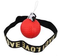 Jonikuper Pour MMA Muay Thai Boxe Reflex Speed Ball avec bandeau pour réaction, agilité et entraînement de vitesse, balle légère en PU avec corde de 90 cm - Rouge ou noir (rouge)