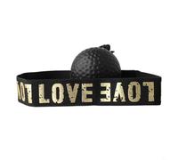 Jonikuper Pour MMA Muay Thai Boxe Reflex Speed Ball avec Bandeau pour Réaction, Agilité et Punching Speed Training, Balle PU Légère avec Corde de 90cm - Rouge ou Noir