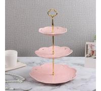 Jonikuper Présentoir à gâteaux de mariage 2 et 3 étages en forme de tournesol avec support d'assiette à fruits en alliage de zinc doré ou argenté pour décorations de fête de mariage (3 couches dorées)