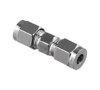Jonikuper Raccord de tube droit en acier inoxydable 304 double cannelure pour systèmes pneumatiques hydrauliques, pression nominale 16 MPa-20 MPa (Φ6-Φ6)