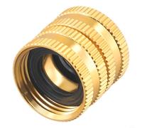 Jonikuper Raccord de tuyau d'arrosage en aluminium pour tuyaux filetés de 3/4", raccord bidirectionnel femelle vers femelle, pour un design anti-fuite durable, doré