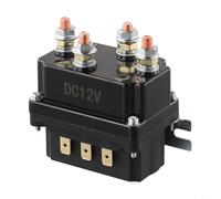 Jonikuper Solénoïde de treuil pour contacteur de relais 12 V 24 V 250 A pour charge de 4082,3 kg, magnétique robuste pour relais avec plage de tension de 6 à 220 V, boîtier en acier pour VTT, UTV