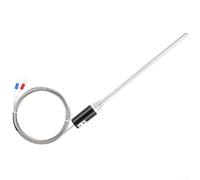 Jonikuper Sonde thermomètre thermocouple pour contrôleur de capteur | Type K et pour PT100 | Plage 0-400 °C | Diamètre 5 mm | Pour filetage M12 | Longueur du fil 1-5 m | Câble de type K 5 m