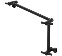 Jonikuper Support de bras de douche réglable avec tige d'extension pour pommeau de douche mural en acier inoxydable, finition chromée et noire mate ()