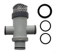 Jonikuper Valve à piston double pour tuyau de piscine, joint en caoutchouc élastique, construction en PVC, pour système de gestion de l'eau des piscines Intex, (1 ensemble)