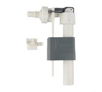 Jonikuper Vanne d'entrée murale pour réservoir d'eau, robinet de chasse d'eau en plastique blanc avec connexion G1/2 et G3/8, système mural suspendu peu encombrant pour salle de bain WC (9,5 mm)