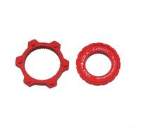 Jonikuper Verrou central en alliage d'aluminium vers adaptateur de frein à disque à 6 boulons avec usinage CNC, conversion de moyeu BCD44 mm pour vélo de route et VTT, paire noir/rouge (rouge)