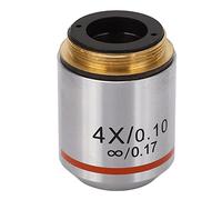 Jonlaki Accessoire de Microscope Optique Infini Parallèle à Lentille d'objectif 4X avec Filetage RMS Standard pour Une Imagerie Claire