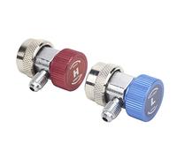 Jonlaki Adaptateur en Laiton à Coupleur Rapide Haut et Bas, Ensemble de Jauges de Collecteur R134A A/C, et Accessoire de Conditionnement Facile à Installer, 2 Pièces