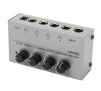 Jonlaki Amplificateur de Casque Stéréo à 4 Canaux, Séparateur d'écouteurs avec Très Faible Bruit et Adaptateur d'alimentation