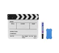Jonlaki Ardoise Professionnelle Effaçable à Sec en Acrylique pour la Réalisation de Films et de Télévision avec Marqueur et Gomme (Bâton Blanc et Noir)