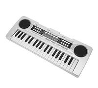 Jonlaki Clavier électronique pour Enfants, 37 Touches de Piano avec 8 Sons d'instruments, Microphone et Rythmes - Jouet Musical en Argent (Silver)