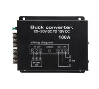 Jonlaki Convertisseur de Puissance DC 24 V à 12 V 100 A pour Réfrigérateur de Voiture + Dispositif avec Surchauffe