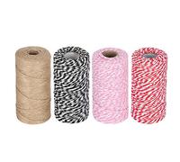 Jonlaki Cordon de Macrame, Mèche de Chanvre avec Matériau en Coton Durable, Corde Brune pour les Projets de Bricolage, Fournitures à la Main