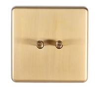 Jonlaki Élégant Interrupteur à Bascule à Double Commande avec Fonctionnalités Ignifuges - Panneau en Acier Inoxydable pour Usage Domestique ou au Bureau, 10 A