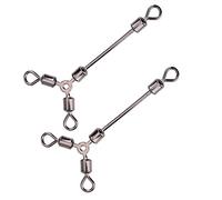 Jonlaki Hameçon de Pêche en Forme de Y en Cuivre, Pivot à 3 Voies, Connecteurs de Leurre, Accessoire de Matériel pour Les Pêcheurs, 15 Pièces (4#)