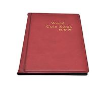 Jonlaki Livre de Collection de Pièces de Monnaie avec 120 Pochettes, Couverture en Cuir PU de qualité Supérieure, Design Transparent et Album de Pièces de Monnaie élégant. (rouge)