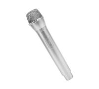 Jonlaki Microphone Accessoire pour Chanter, karaoké, Jouet, Accessoires de Performance sur Scène Réalistes avec Interrupteur, Conception pour Photographie de Fête D'enfants (SILVER)