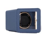 Jonlaki Remontoir de Montre Unique avec 5 Modes de Rotation, Design en Cuir PU, Fonction d'éclairage et Alimentation USB de Type C, Idéal pour Les Amateurs de Montres, Compact (Lac Bleu)